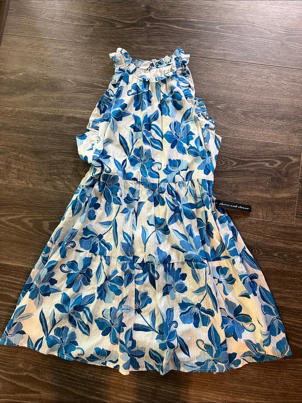 Women’s' Blue Floral Sleeveless Dress